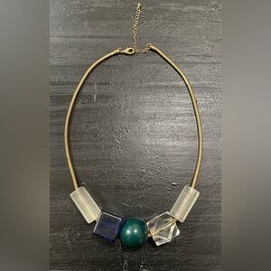 Vintage, beaded necklace with snake chain (II)